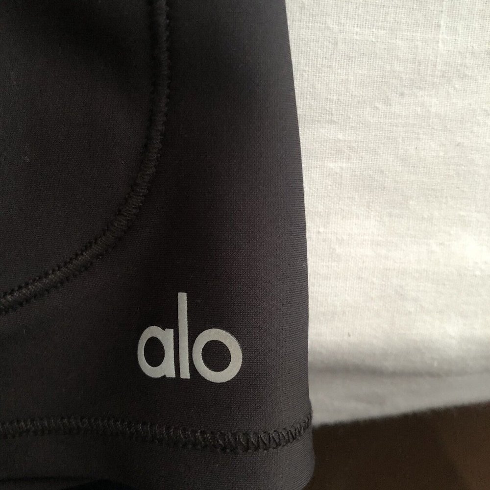 alo Rider Shorts Black Active Wear Sport Work Out - Picture 6 of 8
